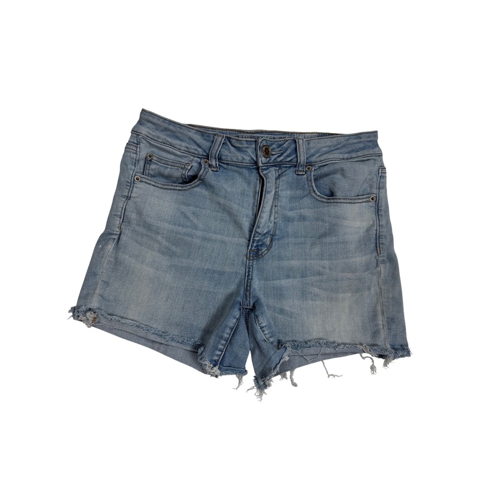 American Eagle Hi-Rise Shortie Denim Shorts‎ Light Next Level Stretch Size 14